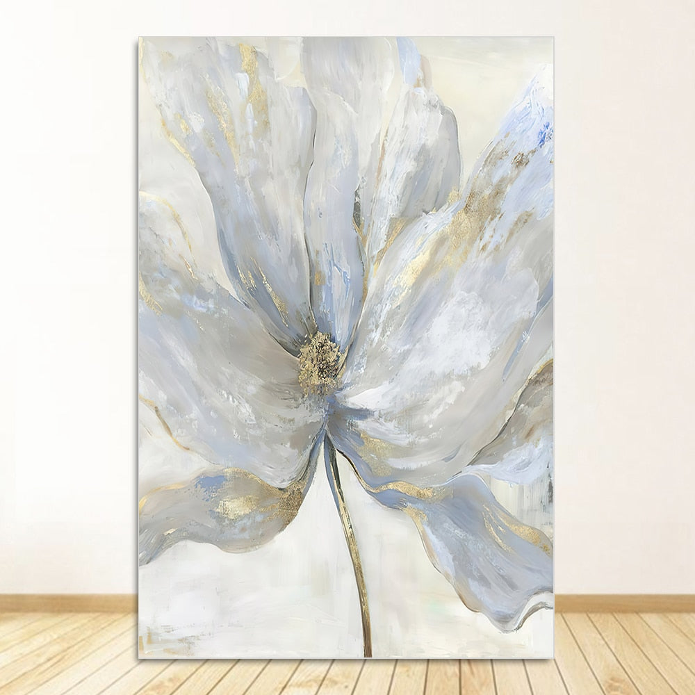 Scandinavian Flower Canvas Art Abstract Painting Print Feather Decoration Picture for Living Room Nordic Home Decor Wall Poster