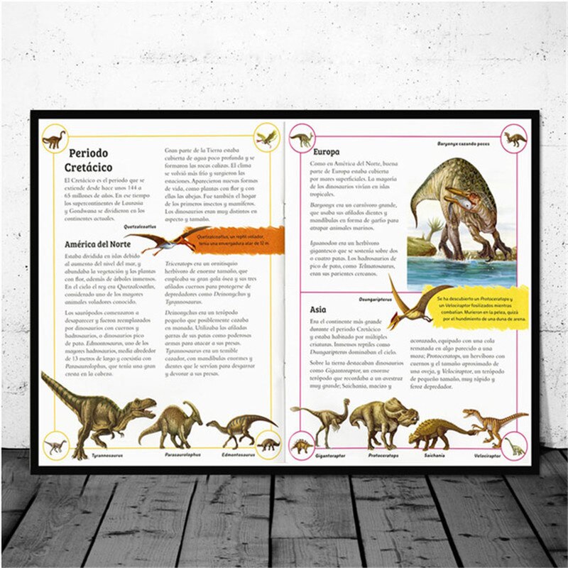 Dinosaur Evolutionary Picture Nordic Art Decor Poster Quality Canvas Painting Home Nursery Kids Room Wall Plakat