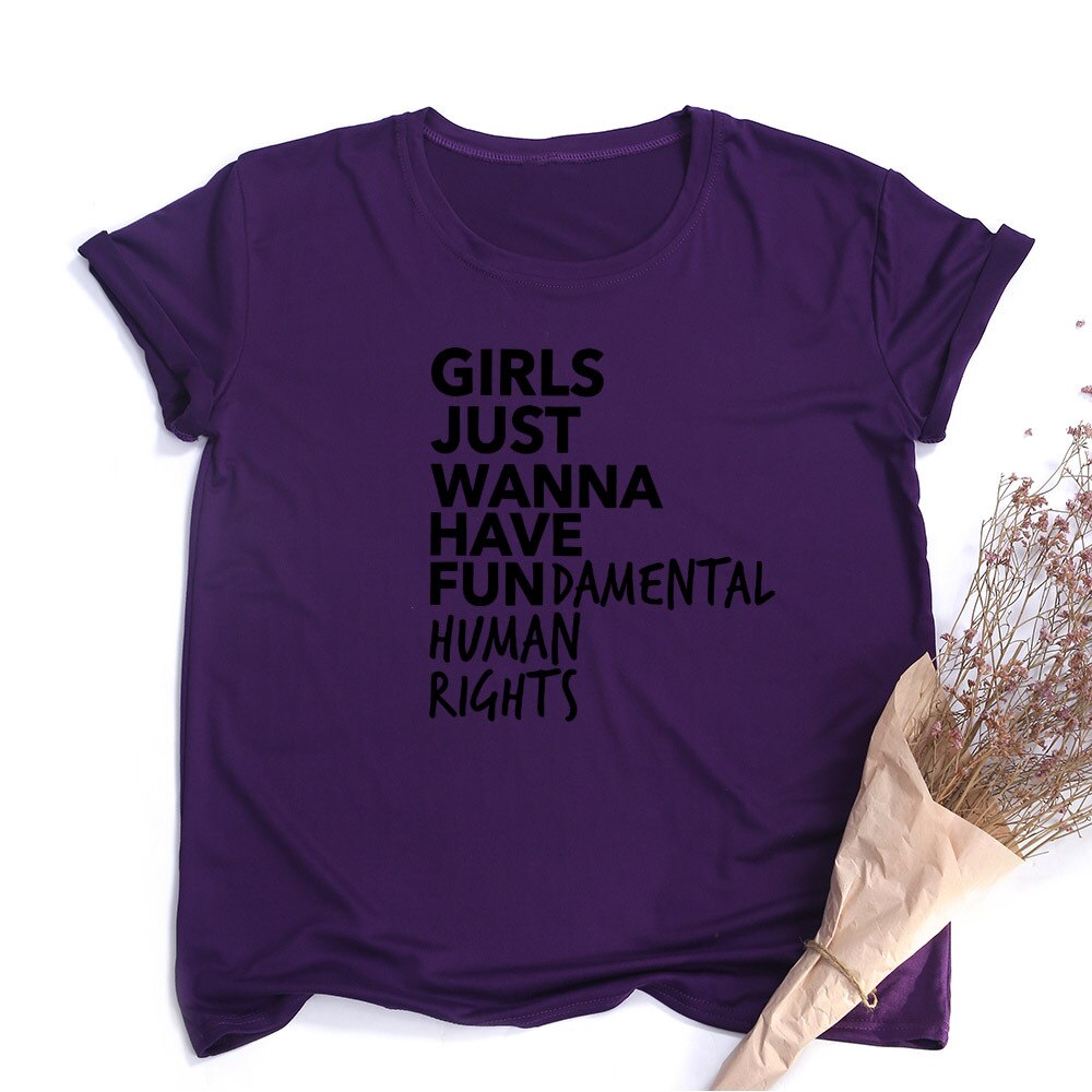 Empowerment in Style: Girls Just Wanna Have Fundamental Human Rights - Feminist T-Shirt