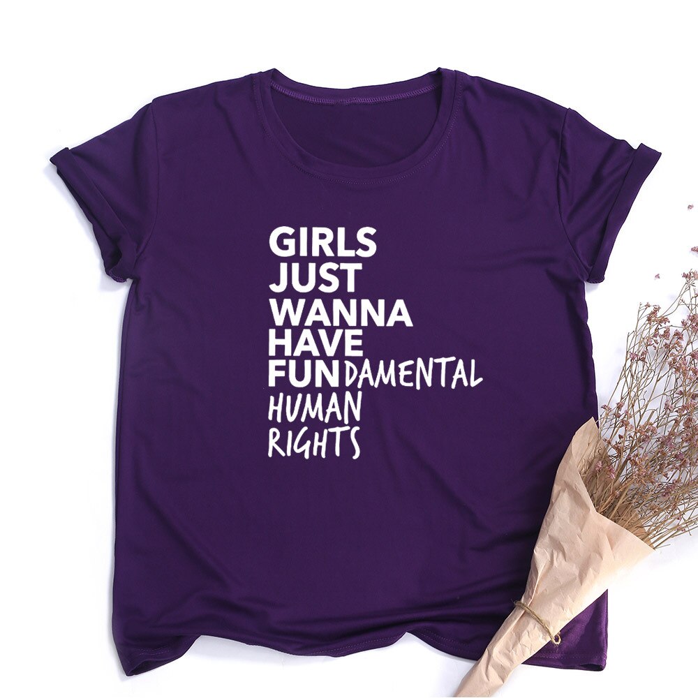 Empowerment in Style: Girls Just Wanna Have Fundamental Human Rights - Feminist T-Shirt