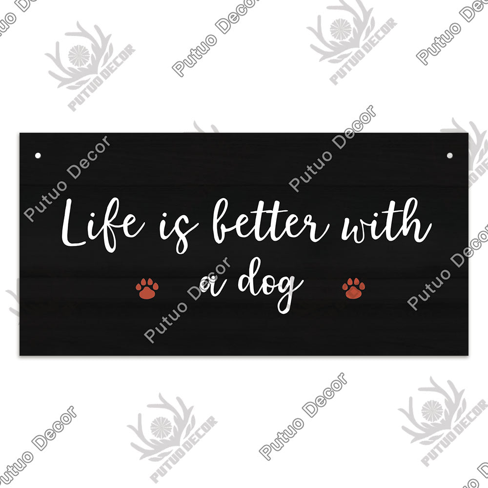 "Charming Wooden Dog Signs: Enhance Your Dog House or Kennel with Decorative Pet Friendship Plaques"