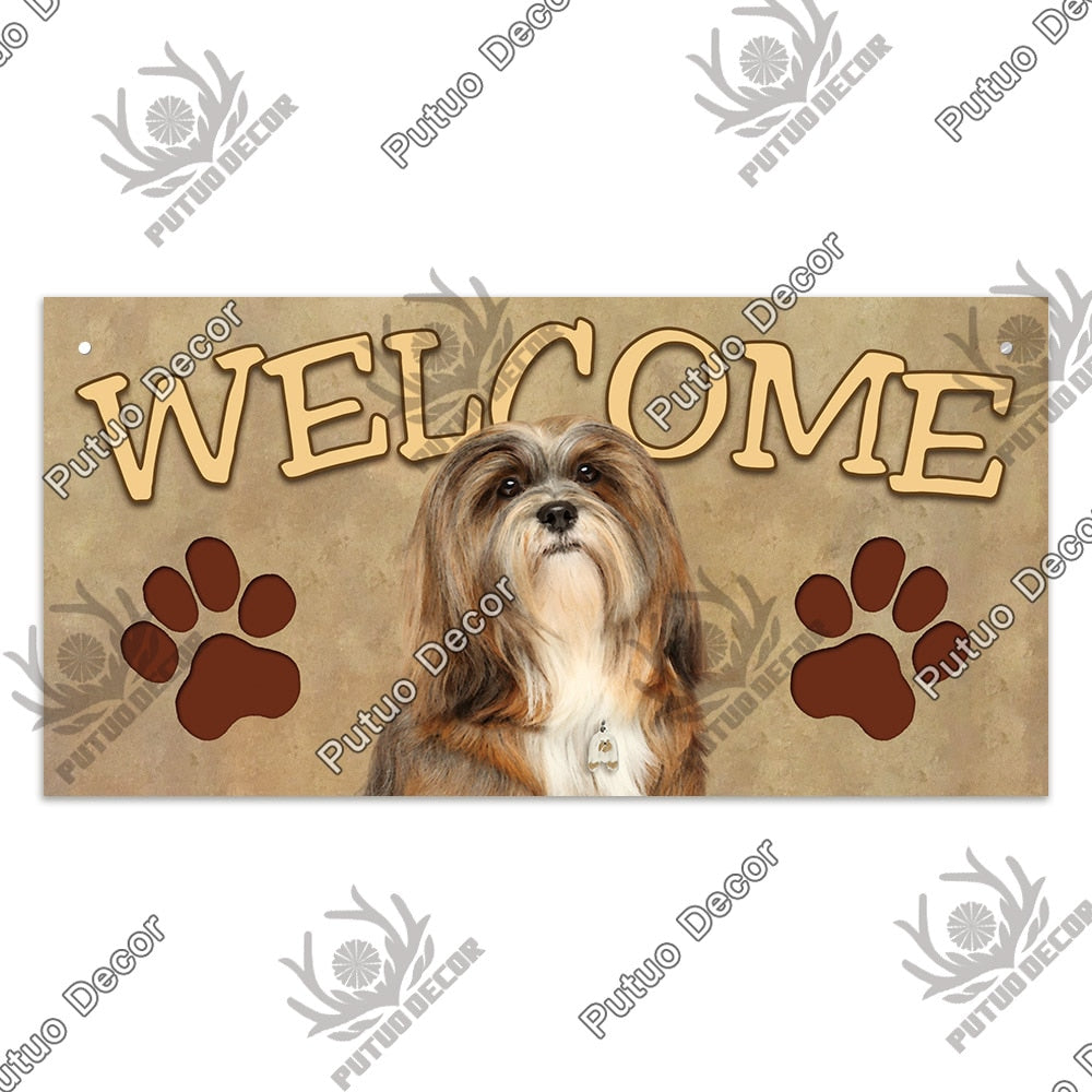 Putuo Decor Dog Plaques Wood Sign Friendship Wooden Pendant Hanging Signs for Wooden Hanging Dog House Decoration Dog Plate