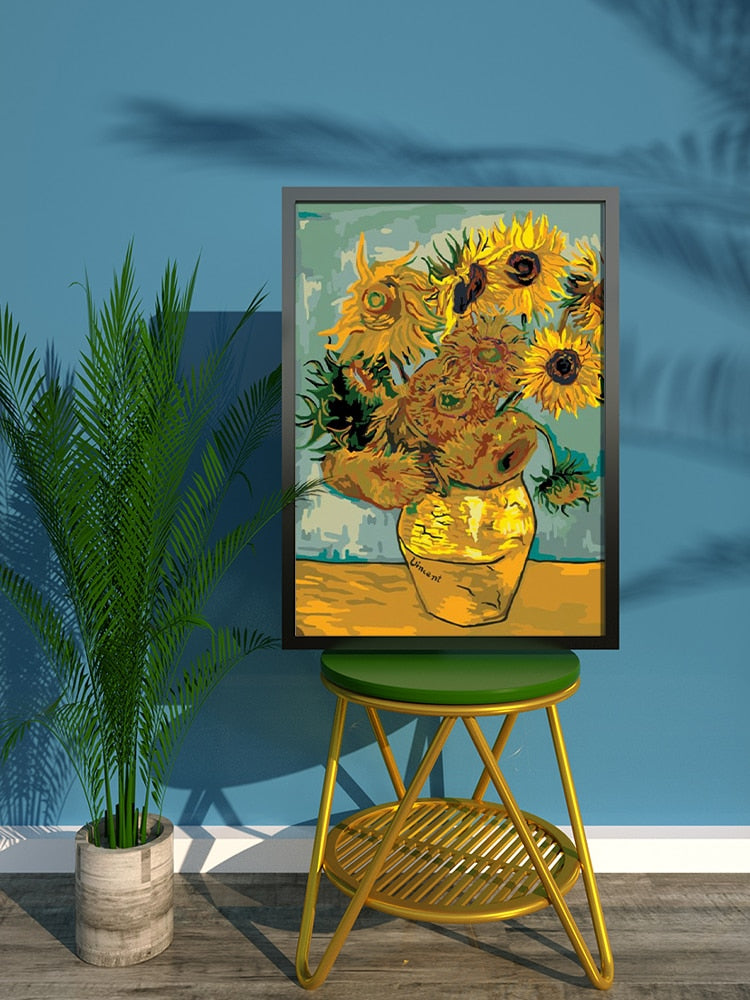 Van Gogh Sunflower DIY Painting By Numbers Wall Art Picture By Numbers Acrylic Canvas Home Decors Diy Gift Arts