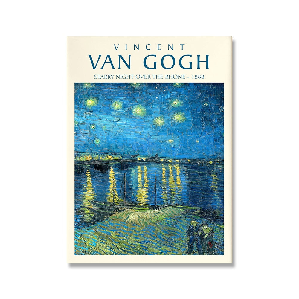 Van Gogh Starry Night Abstract Landscape Canvas Poster Famous Classic Wall Art Print Decorative Picture Modern Living Room Decor