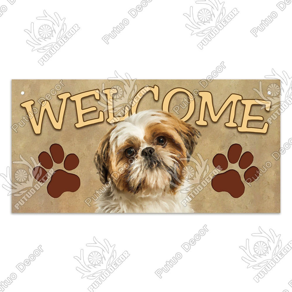 Putuo Decor Dog Plaques Wood Sign Friendship Wooden Pendant Hanging Signs for Wooden Hanging Dog House Decoration Dog Plate