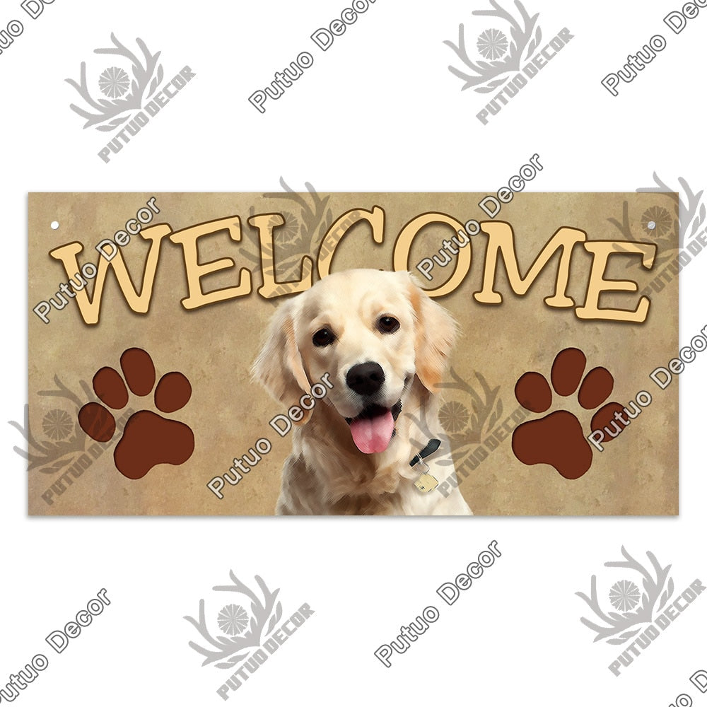 Putuo Decor Dog Plaques Wood Sign Friendship Wooden Pendant Hanging Signs for Wooden Hanging Dog House Decoration Dog Plate