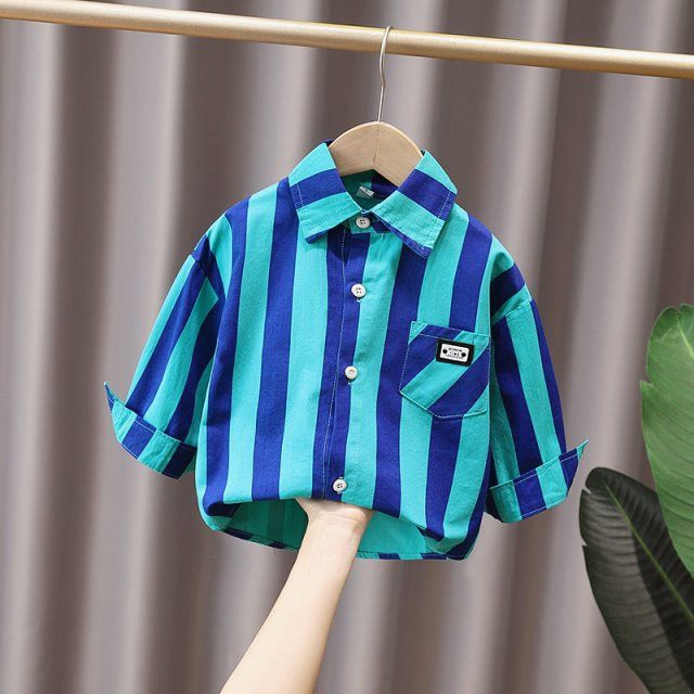 Little Gentlemen's Style: Spring Thin Striped Shirts for Baby Boys