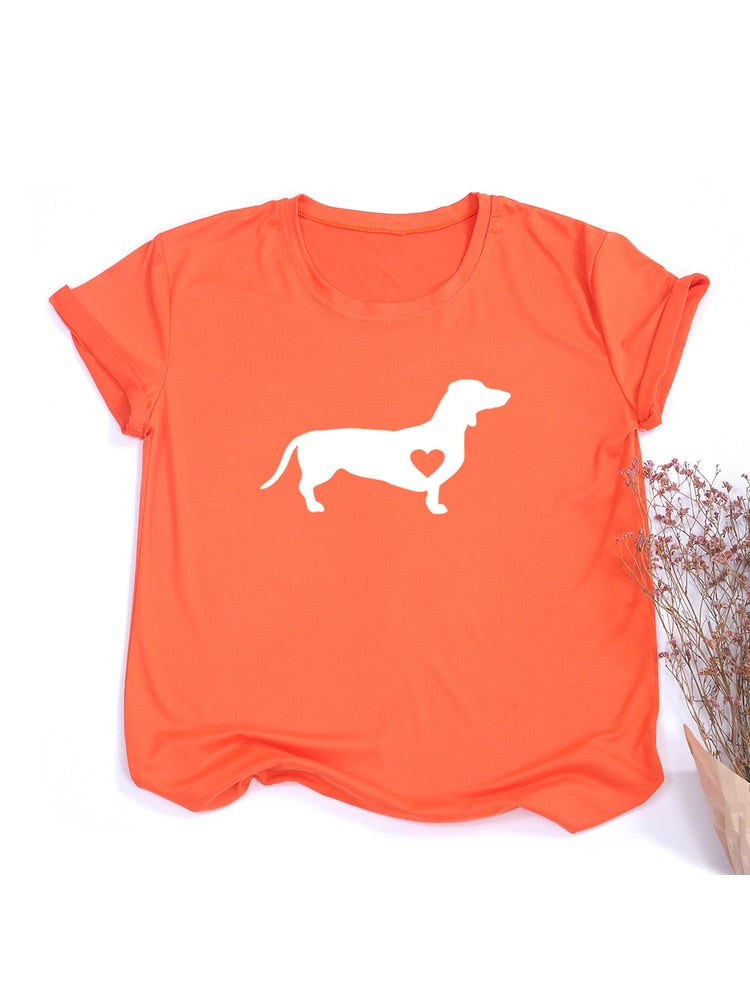 Dachshund Delight: Chic Dog Mom Women's T-Shirt