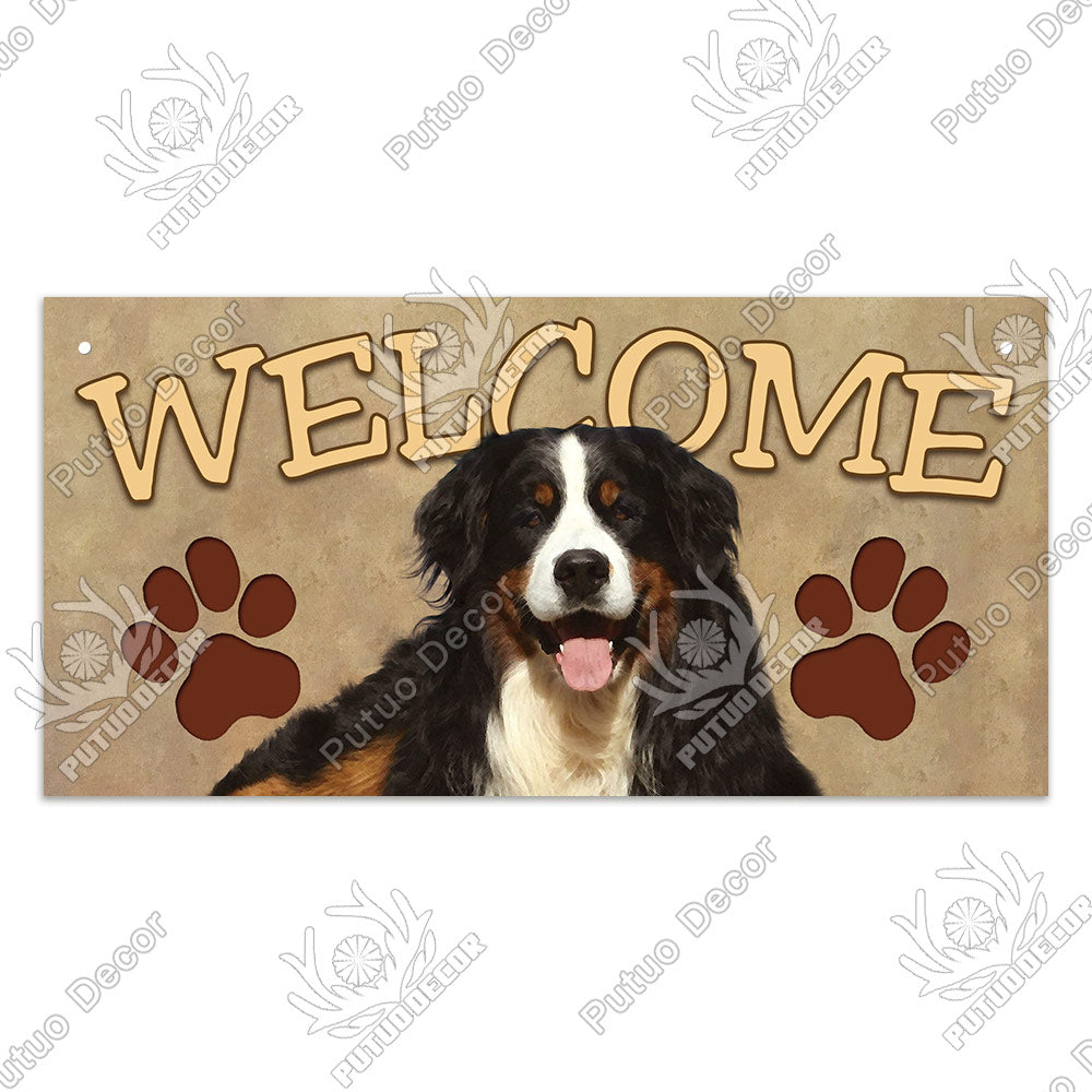 Putuo Decor Dog Plaques Wood Sign Friendship Wooden Pendant Hanging Signs for Wooden Hanging Dog House Decoration Dog Plate