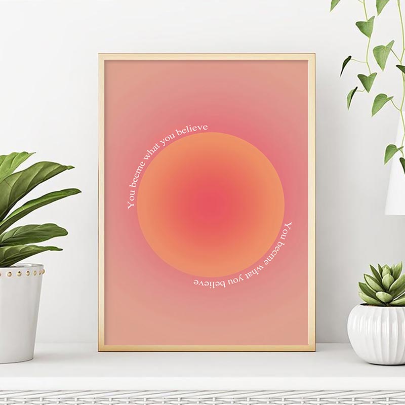 Gradient Aura: Abstract Wall Art for Divine and Spiritual Vibes - Nordic Gallery Print for Aesthetic Living Room Decor