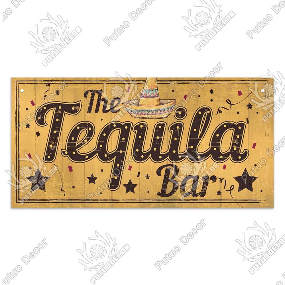 Putuo Decor Pub Funny Wooden Signs Gifts Plaque Wood In Bar Door Plate for Club Beach TIKI Bar Hanging Wall Art Decoration