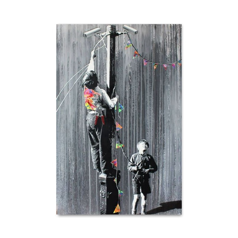 Banksy Graffiti Art Canvas Painting On The Wall Art Posters Prints for Living Room Home Decoration