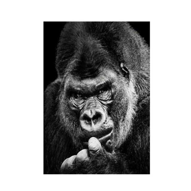 Modern Black Gorilla Canvas Painting Picture Nordic Animal Posters and Prints Monkey Wall Pictures for Living Room Home Decor