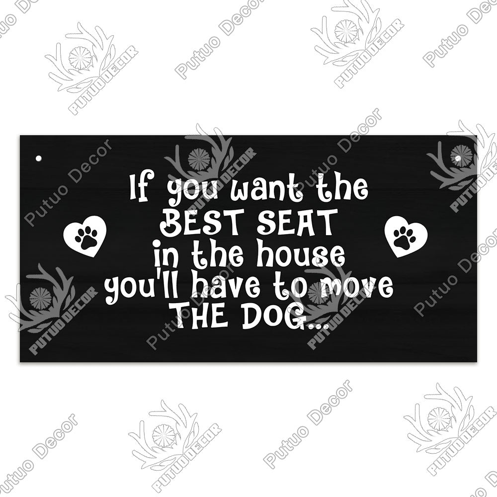 "Charming Wooden Dog Signs: Enhance Your Dog House or Kennel with Decorative Pet Friendship Plaques"