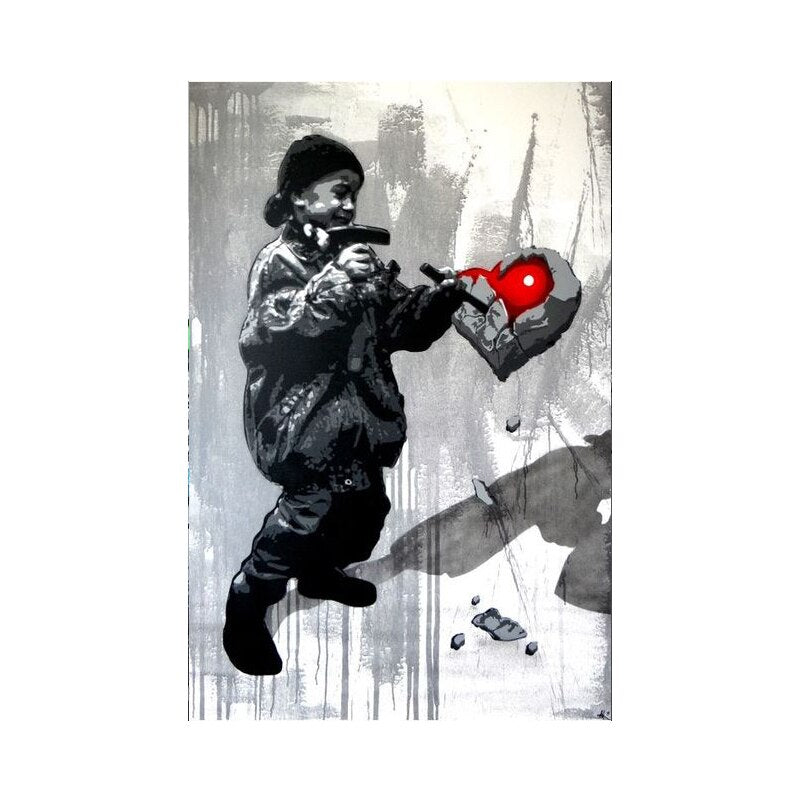 Banksy Graffiti Art Canvas Painting On The Wall Art Posters Prints for Living Room Home Decoration