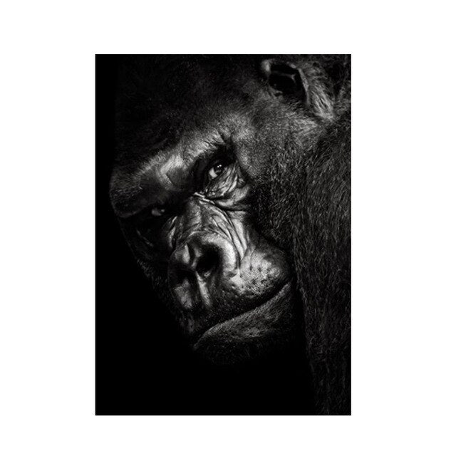 Modern Black Gorilla Canvas Painting Picture Nordic Animal Posters and Prints Monkey Wall Pictures for Living Room Home Decor