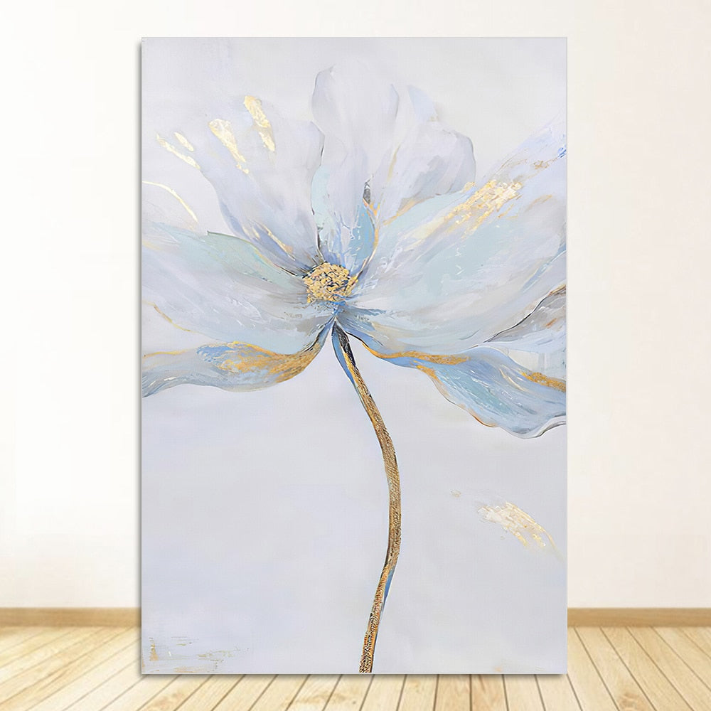 Scandinavian Flower Canvas Art Abstract Painting Print Feather Decoration Picture for Living Room Nordic Home Decor Wall Poster