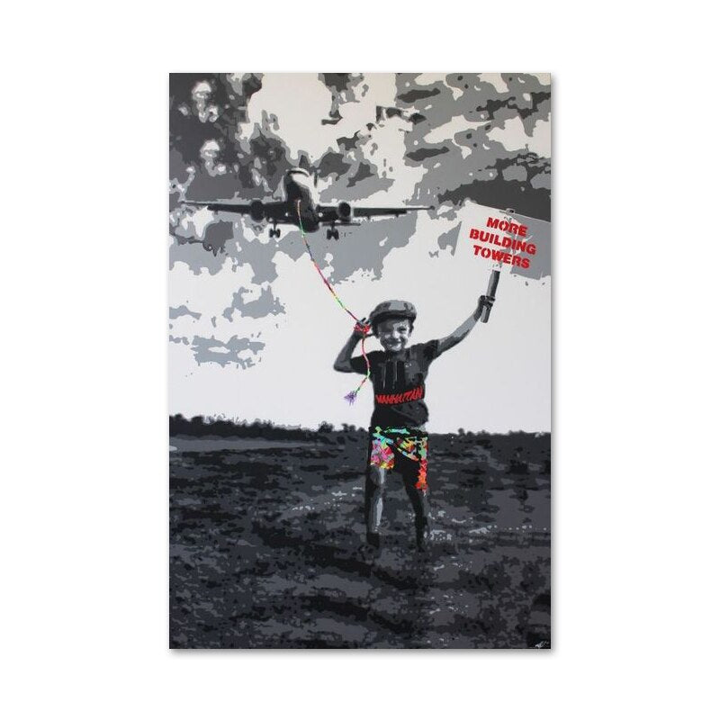 Banksy Graffiti Art Canvas Painting On The Wall Art Posters Prints for Living Room Home Decoration