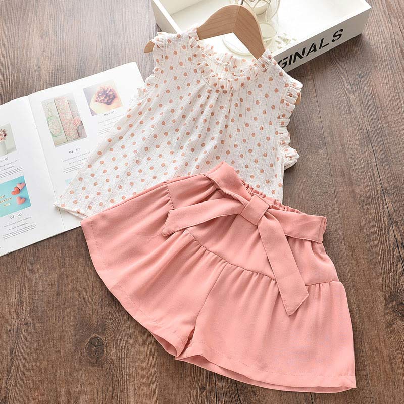 Bear Leader Summer Set: Adorable Baby Girl Outfit with Embroidery