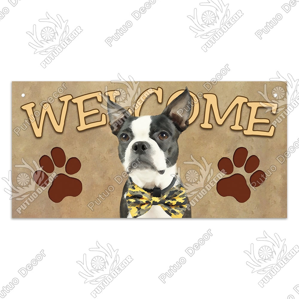 Putuo Decor Dog Plaques Wood Sign Friendship Wooden Pendant Hanging Signs for Wooden Hanging Dog House Decoration Dog Plate