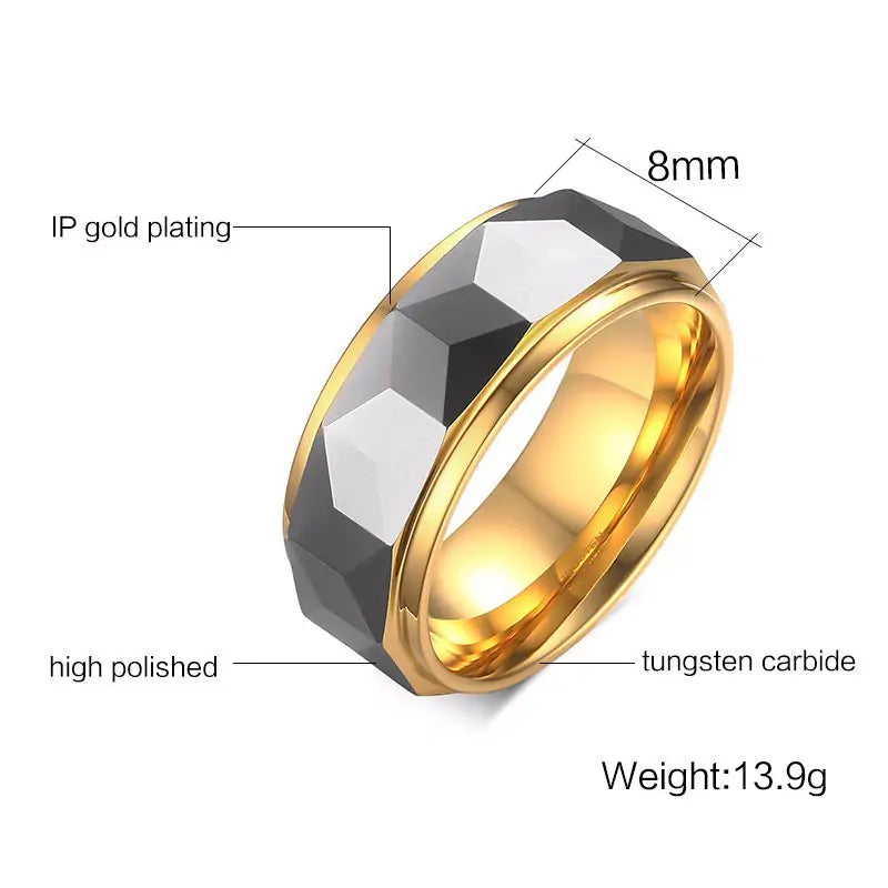 Sophisticated and Elegant Looking Multi-Faceted Prism Ring