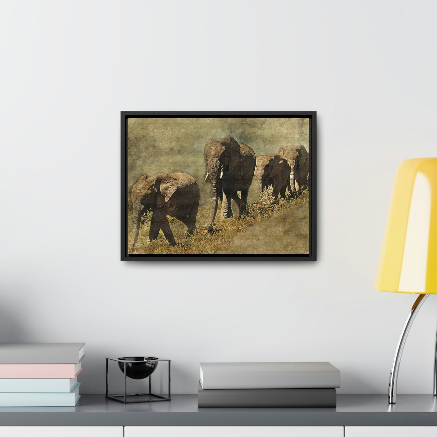 Elephant Family Gallery Canvas Wraps, Horizontal Frame