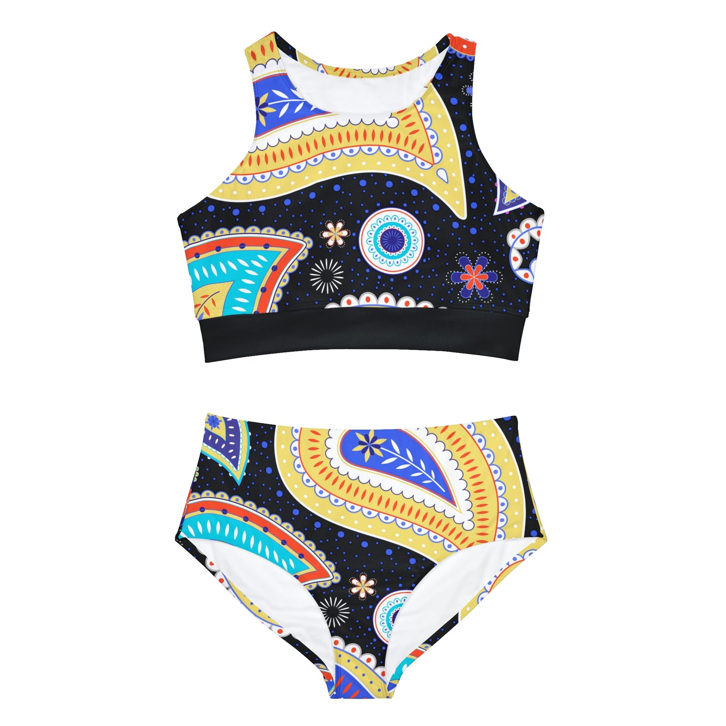 Sporty Bikini Set Paisley Pattern