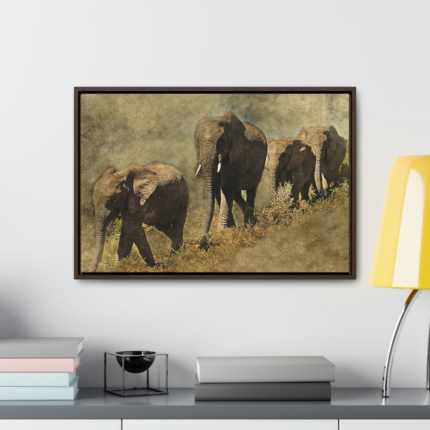 Elephant Family Gallery Canvas Wraps, Horizontal Frame