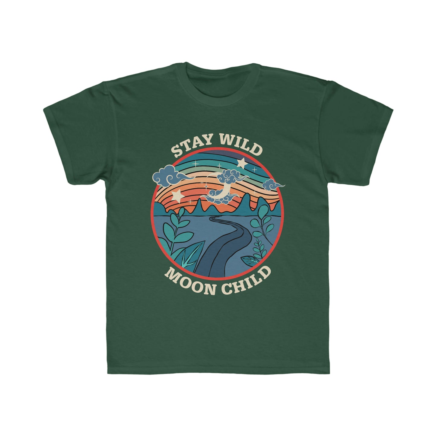 Kids Regular Fit Tee Stay Wild Moon Child Design