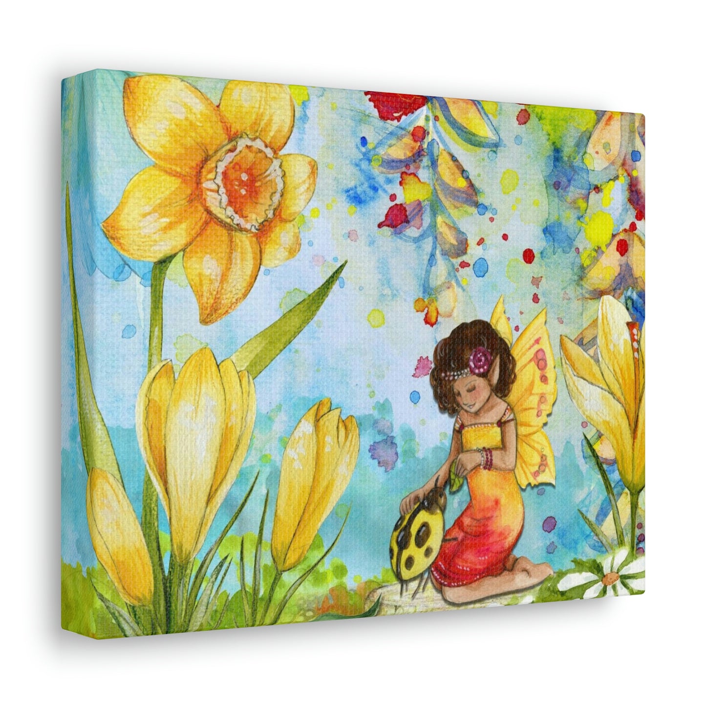 Fairy Milly and Her Beetle Canvas Gallery Wraps