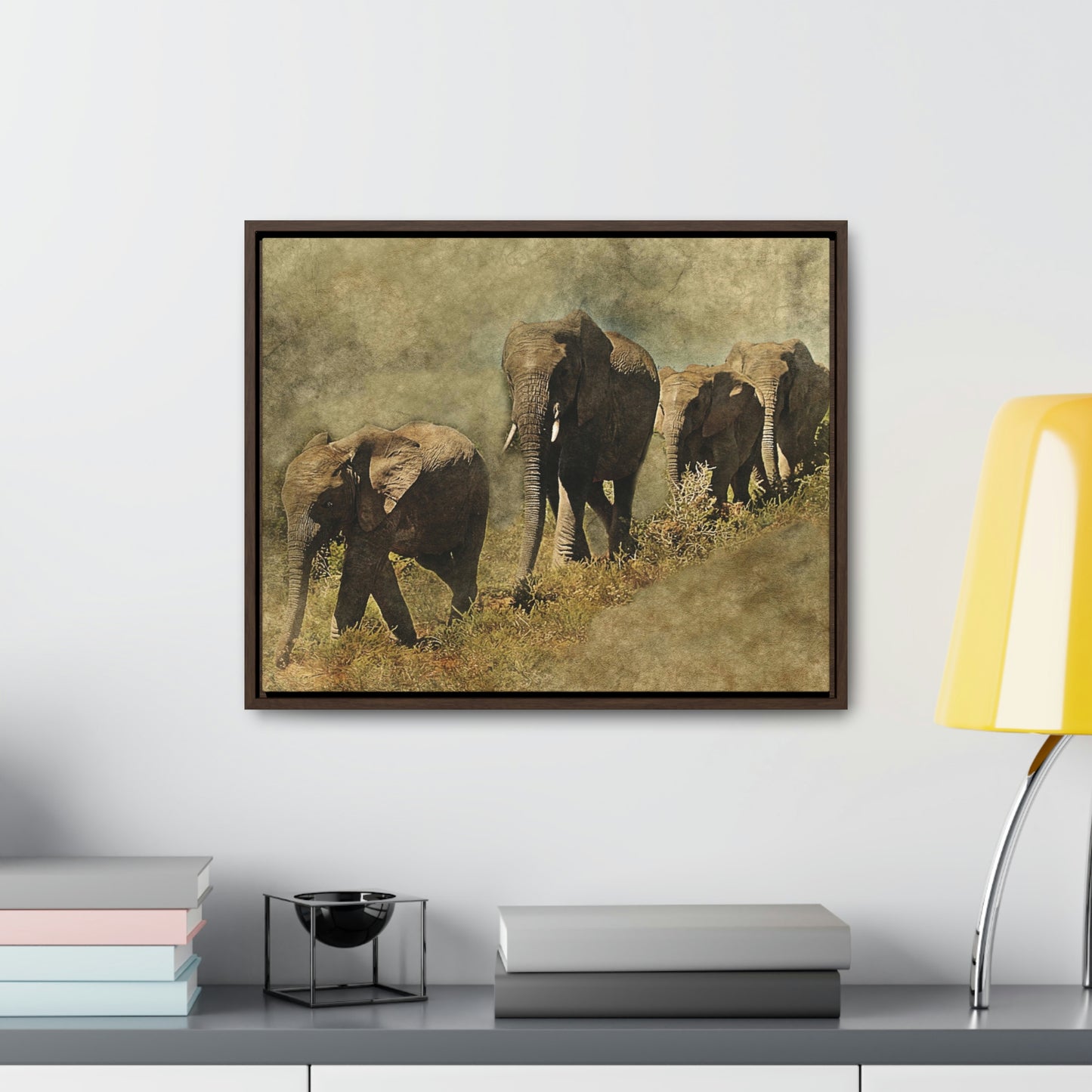 Elephant Family Gallery Canvas Wraps, Horizontal Frame