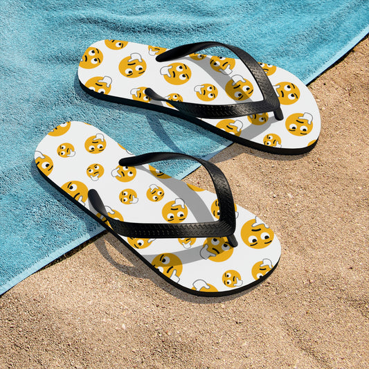 High Quality Emoticon Unisex Flip-Flops