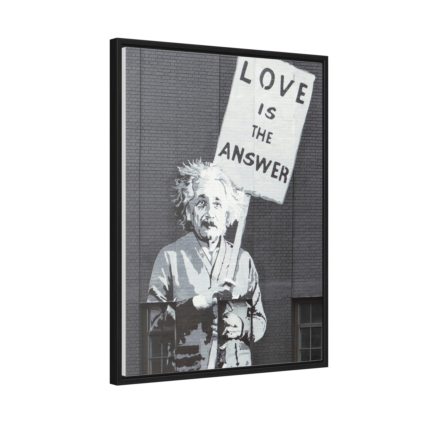 Einstein Love Is The Answer Canvas Print  Framed Gallery Canvas Wraps, Vertical Frame