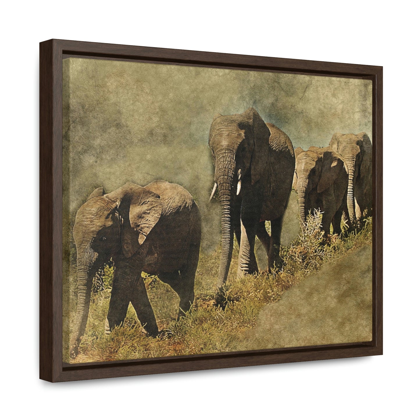 Elephant Family Gallery Canvas Wraps, Horizontal Frame