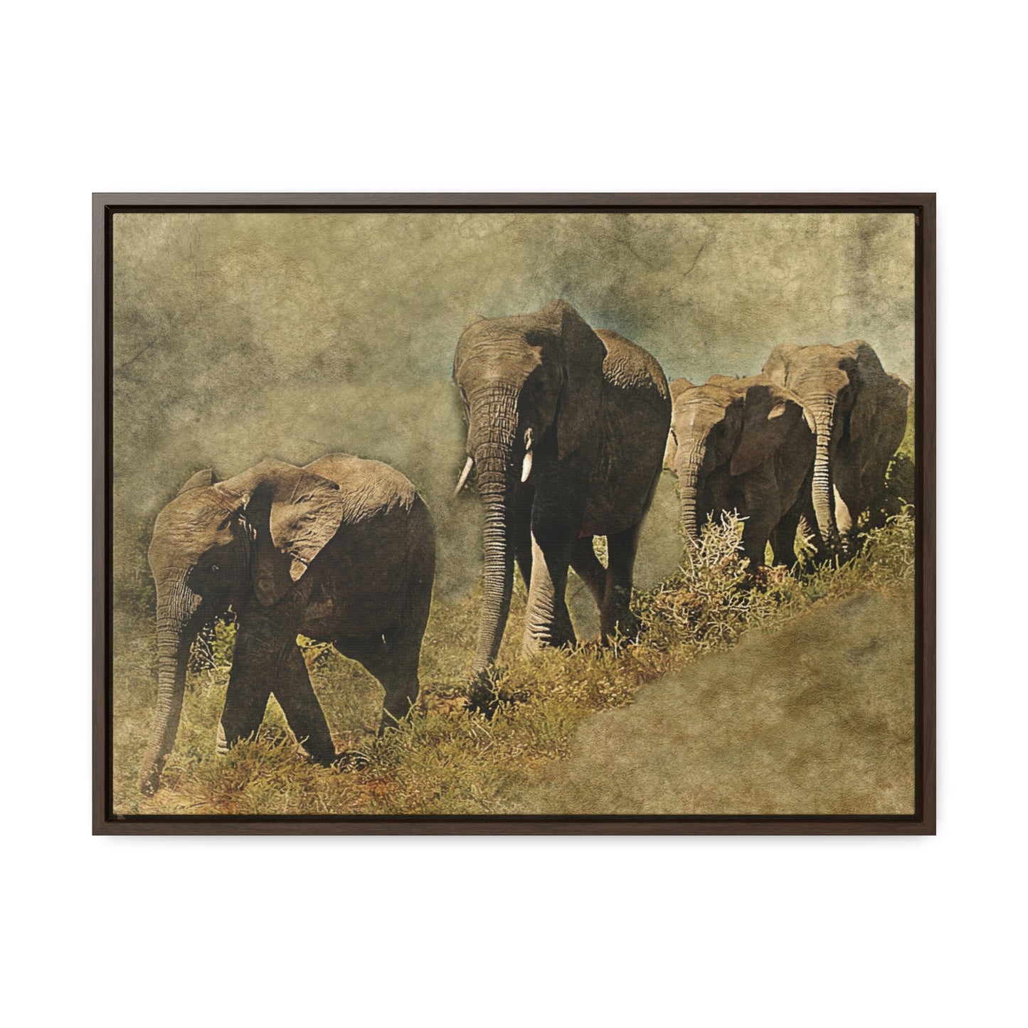 Elephant Family Gallery Canvas Wraps, Horizontal Frame