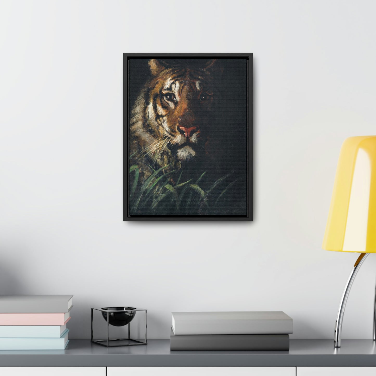 Tiger in the Jungle Gallery Canvas Wraps, Vertical Frame