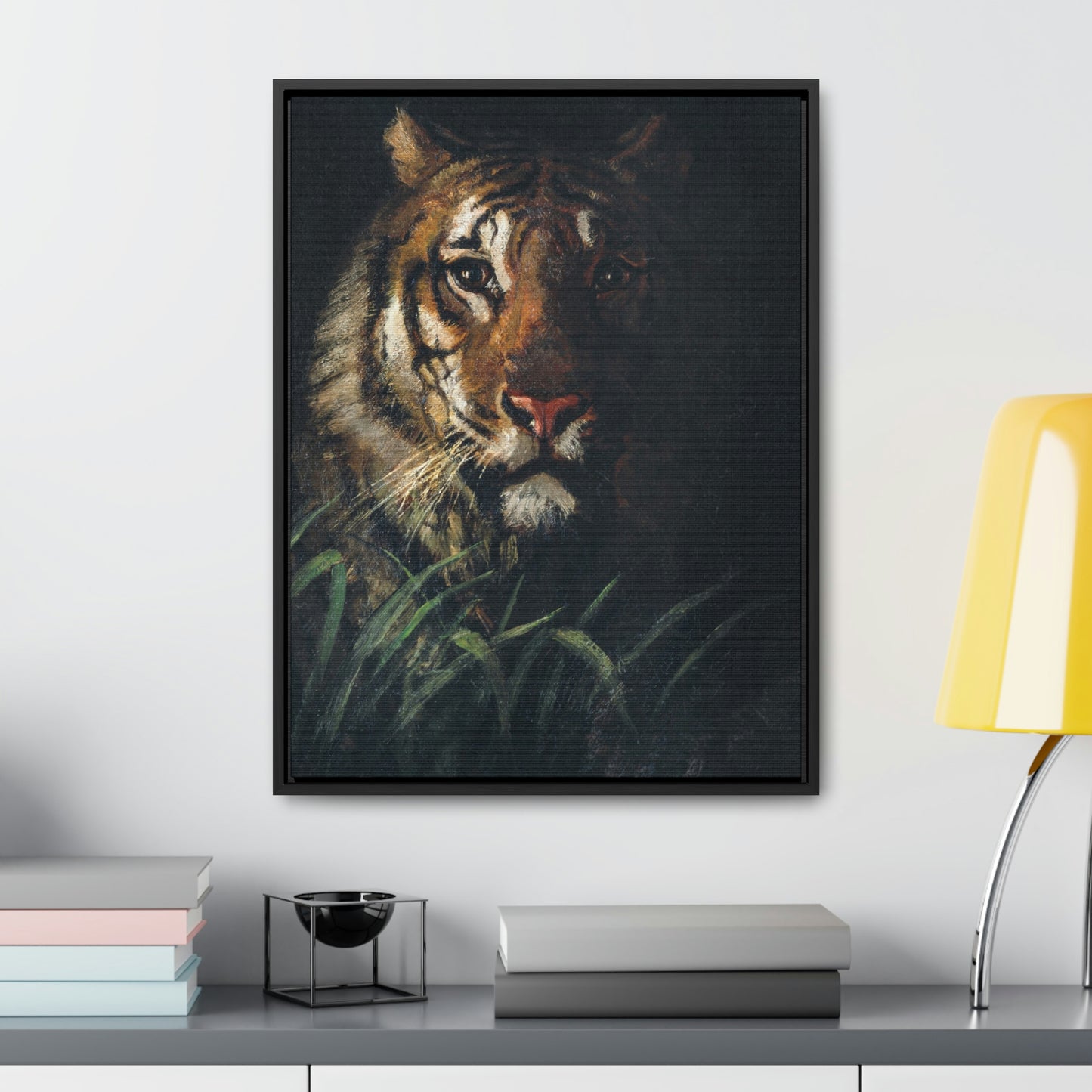 Tiger in the Jungle Gallery Canvas Wraps, Vertical Frame