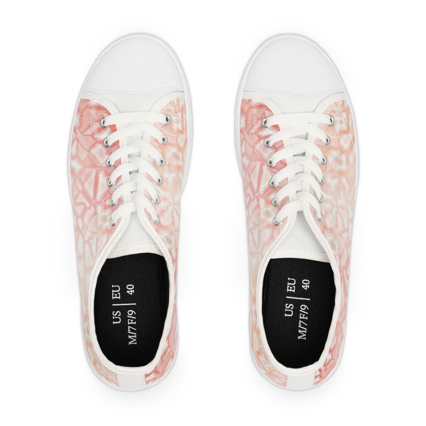 Women's Low Top Sneakers Stylish Pink/Beige/White Design