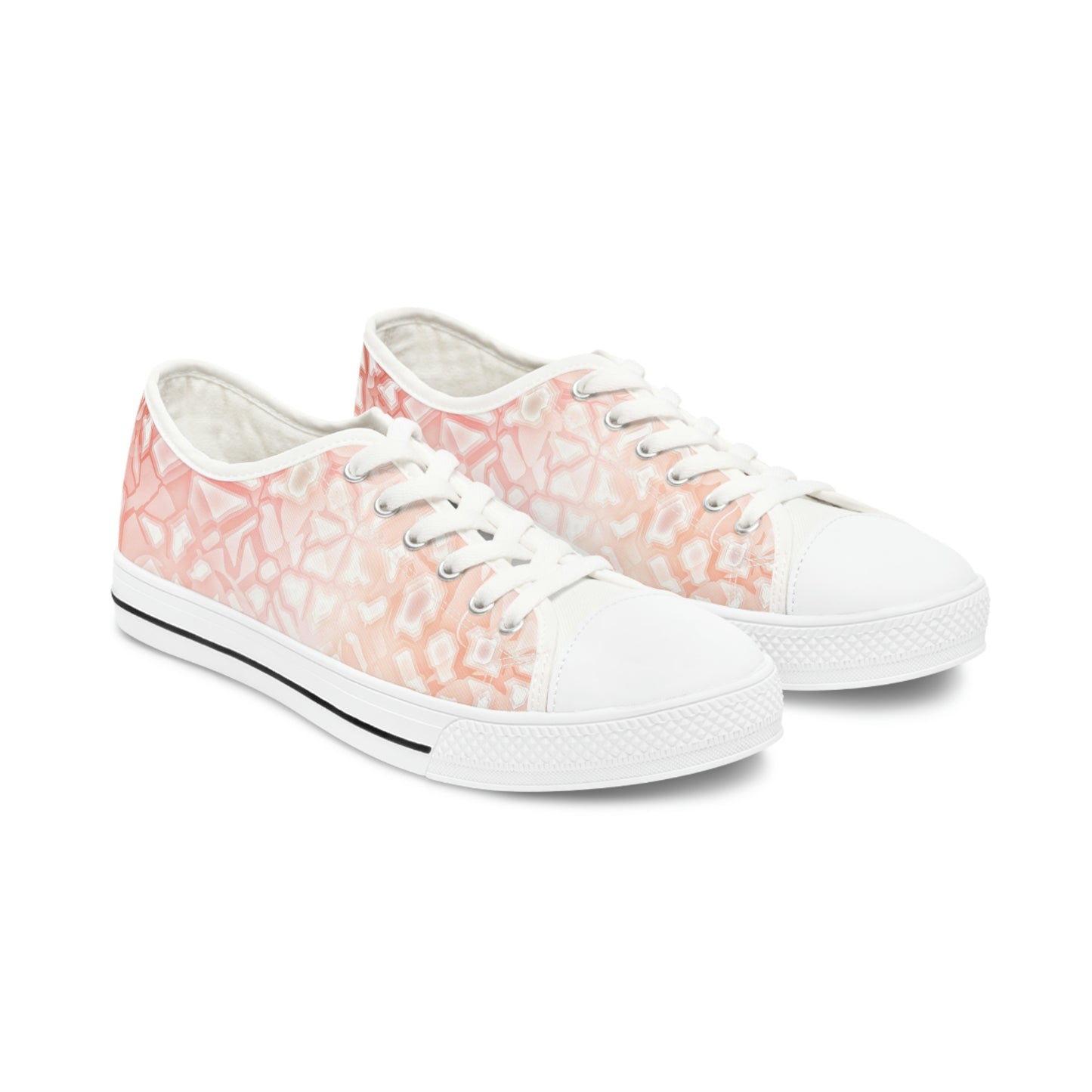 Women's Low Top Sneakers Stylish Pink/Beige/White Design