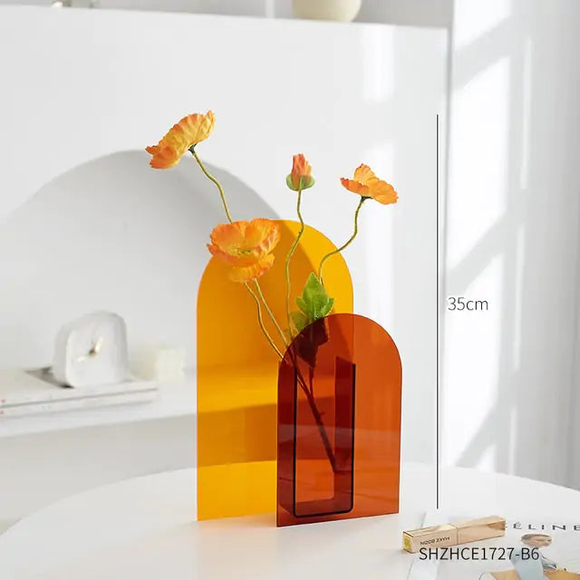 Minimalist Acrylic Vases In Bright Pop Colours