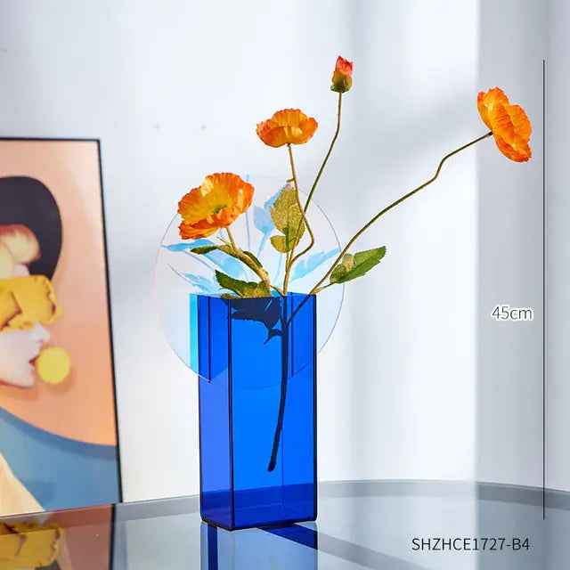 Minimalist Acrylic Vases In Bright Pop Colours