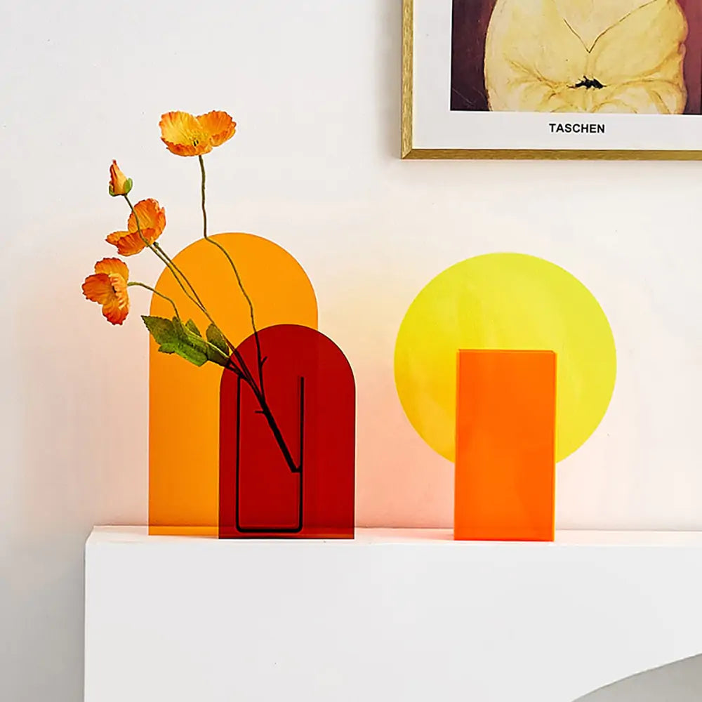 Minimalist Acrylic Vases In Bright Pop Colours